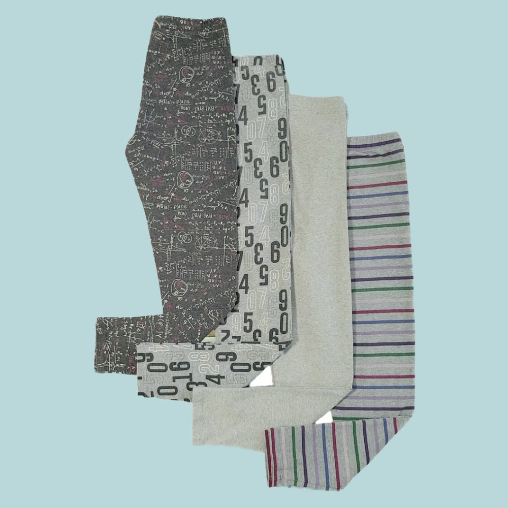 🧡2/$15🧡 Girls XL Leggings Bundle Pack Set of 4 (Grey & Multi-colour)